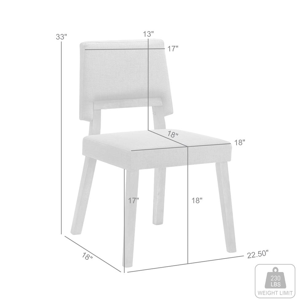 Channell Wood Dining Chair in Walnut Finish with Charcoal Fabric - Set of 2. Picture 7