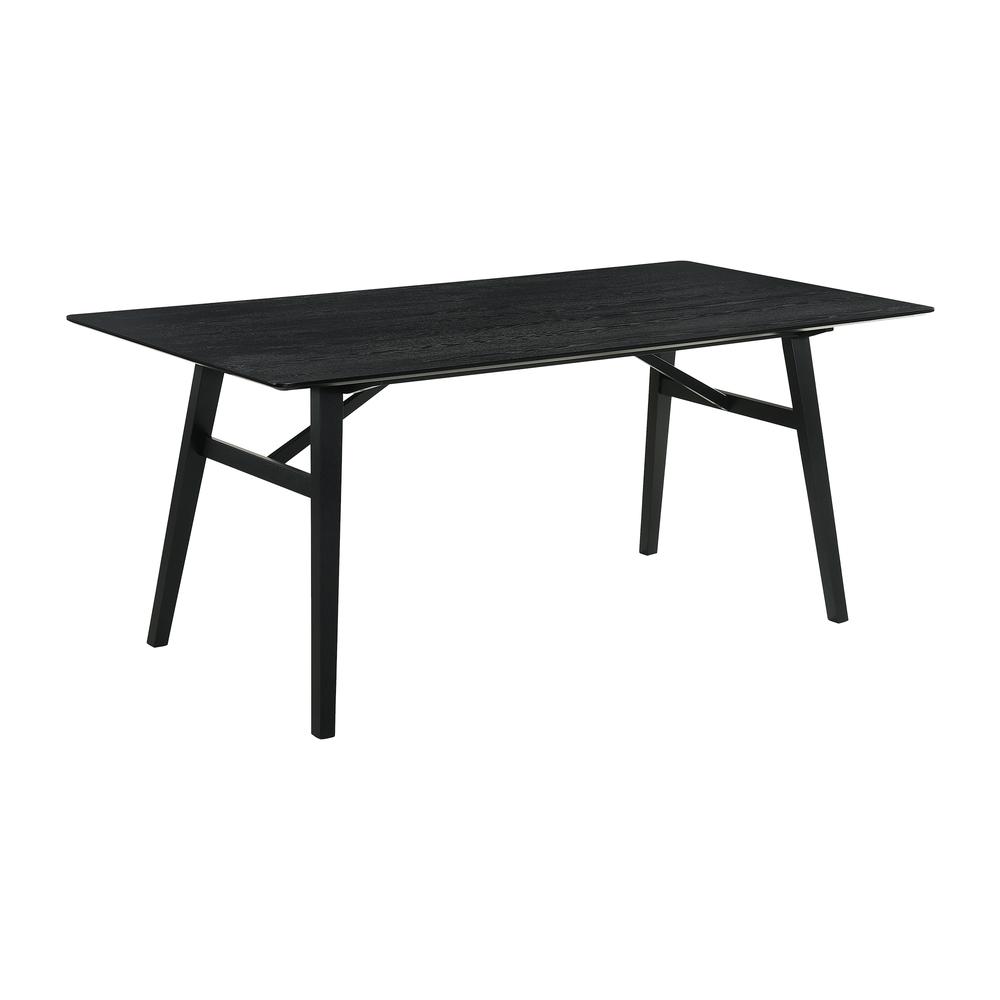 Channell Wood Dining Table in Black Finish. Picture 1