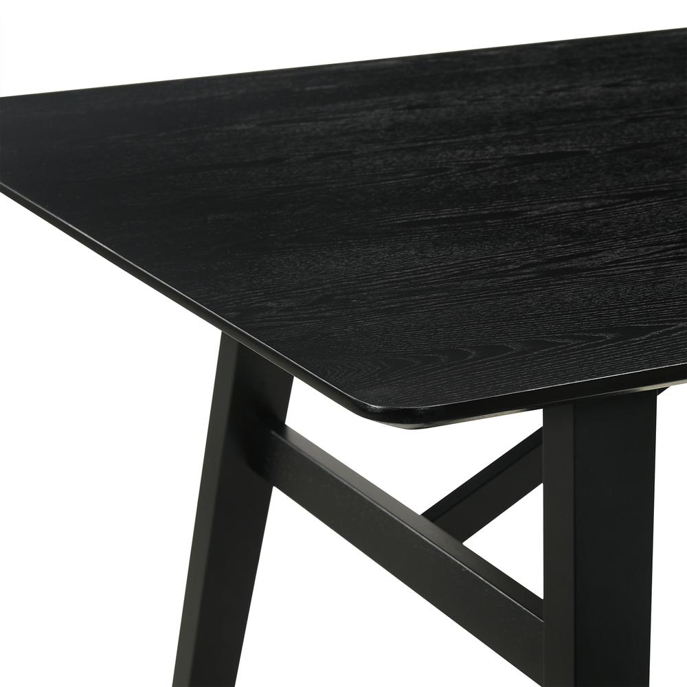 Channell Wood Dining Table in Black Finish. Picture 4