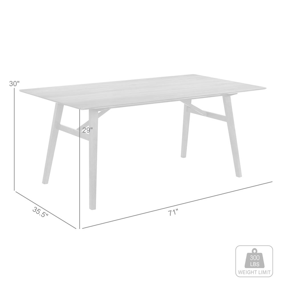 Channell Wood Dining Table in Walnut Finish. Picture 6