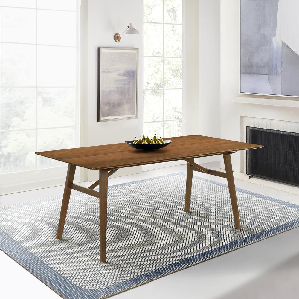 Channell Wood Dining Table in Walnut Finish. Picture 7