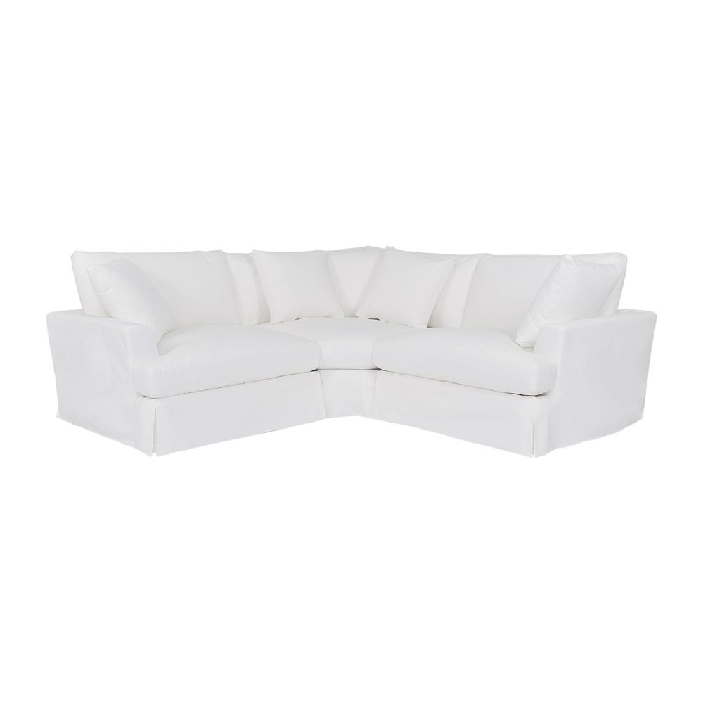 Ciara Upholstered 3 Piece Sectional Sofa in Pearl. Picture 1