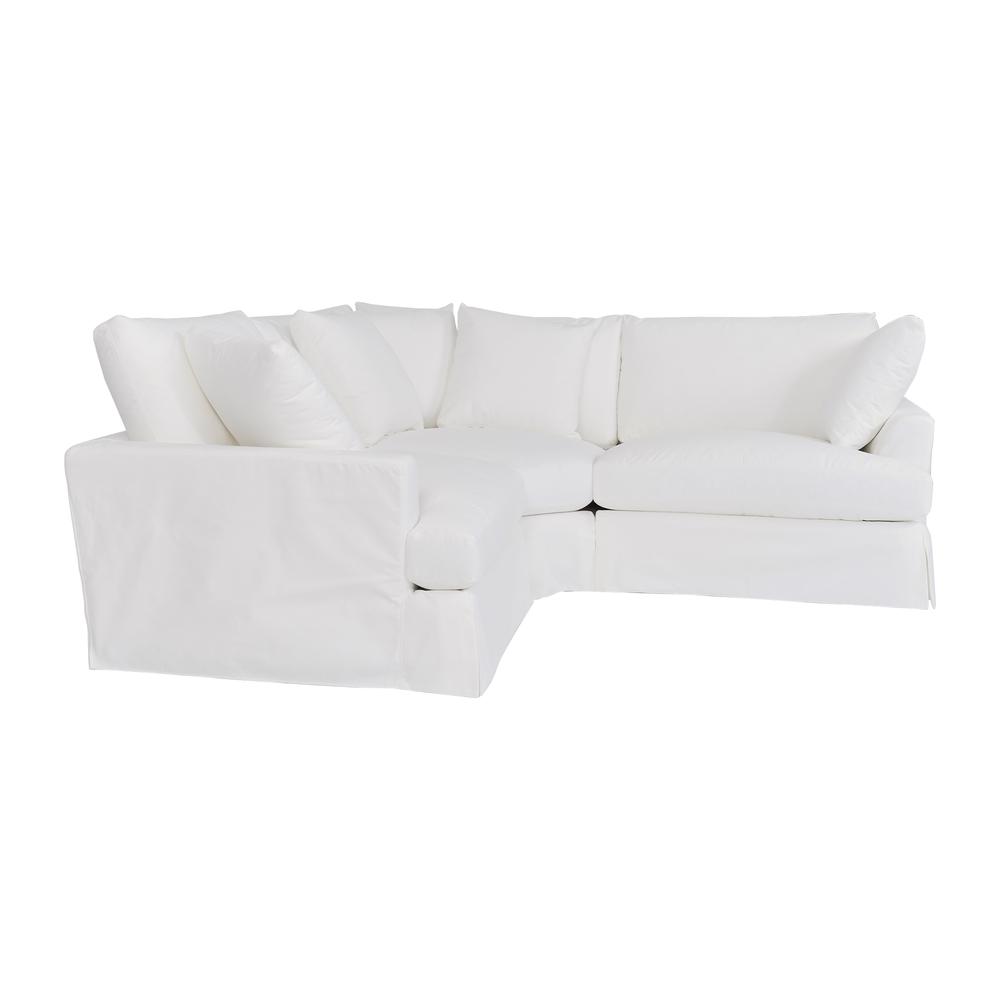 Ciara Upholstered 3 Piece Sectional Sofa in Pearl. Picture 2
