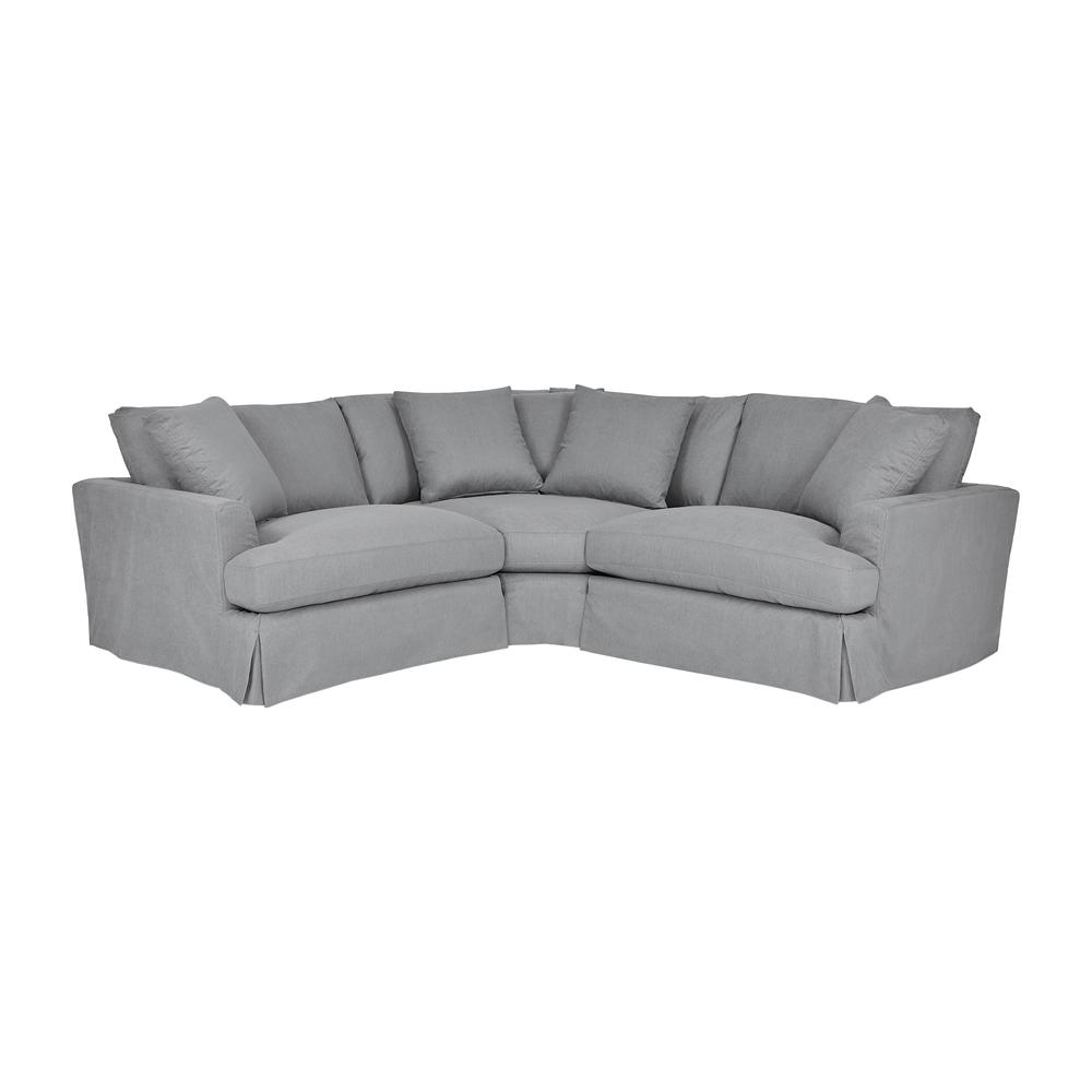 Ciara Upholstered 3 Piece Sectional Sofa in Slate Gray. Picture 1