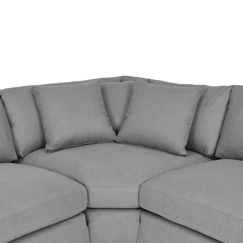 Ciara Upholstered 3 Piece Sectional Sofa in Slate Gray. Picture 3