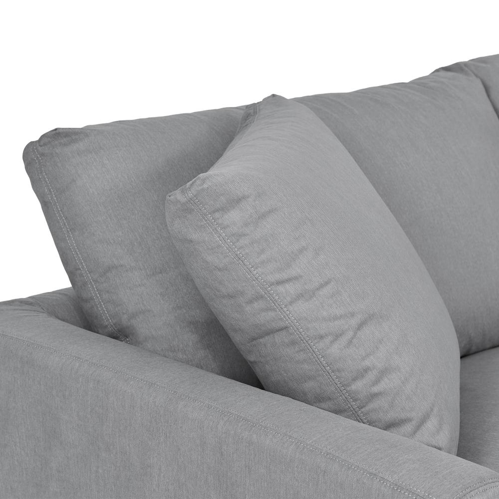 Ciara Upholstered 3 Piece Sectional Sofa in Slate Gray. Picture 4