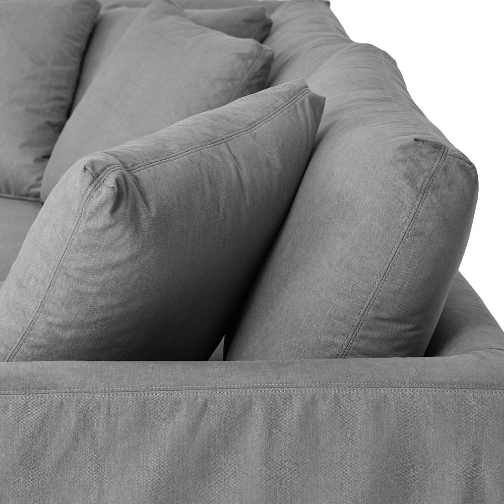 Ciara Upholstered 3 Piece Sectional Sofa in Slate Gray. Picture 5