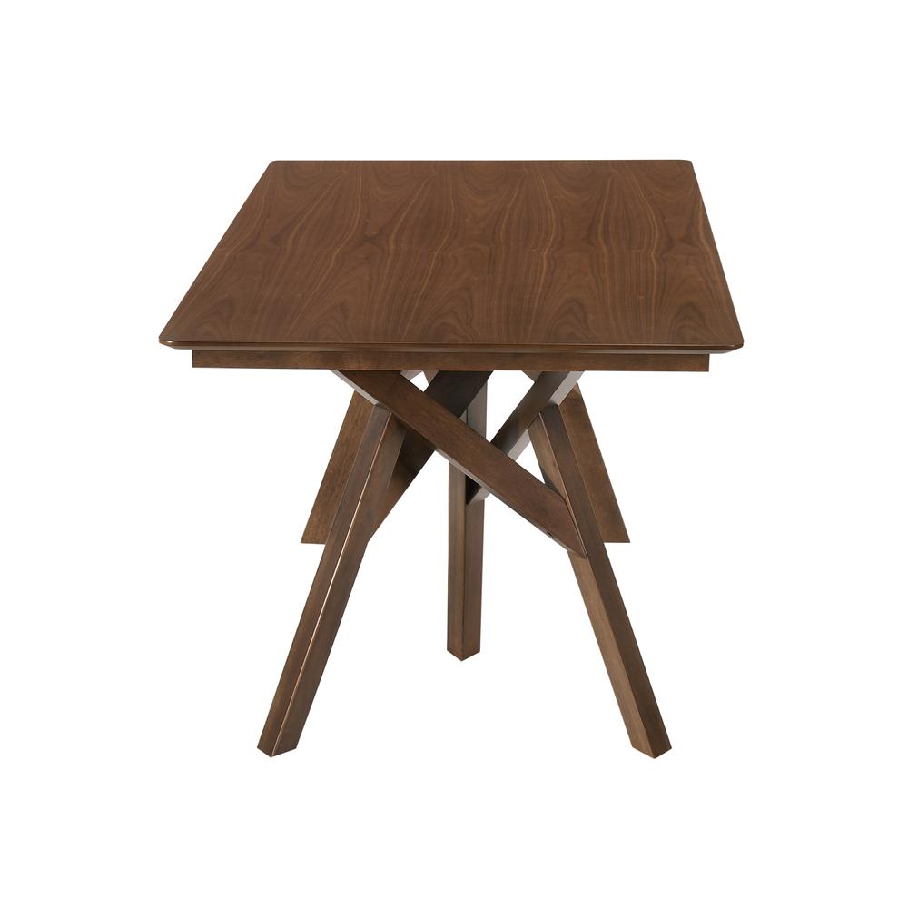 Cortina 79" Mid-Century Modern White Wood Dining Table with Walnut Legs. Picture 3