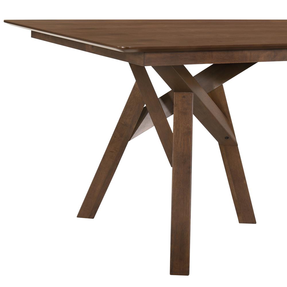 Cortina 79" Mid-Century Modern White Wood Dining Table with Walnut Legs. Picture 5
