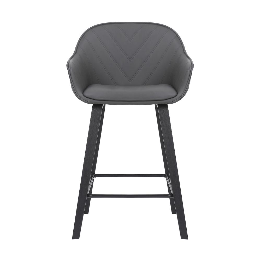 Crimson Faux Leather and Wood Bar and Counter Height Stool in BLACK. Picture 1
