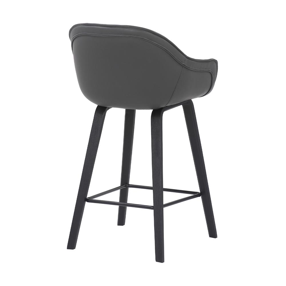 Crimson Faux Leather and Wood Bar and Counter Height Stool in BLACK. Picture 3