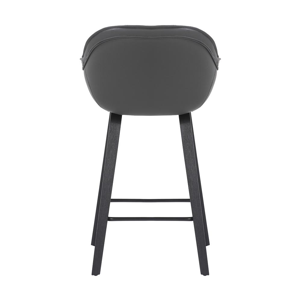 Crimson Faux Leather and Wood Bar and Counter Height Stool in BLACK. Picture 4