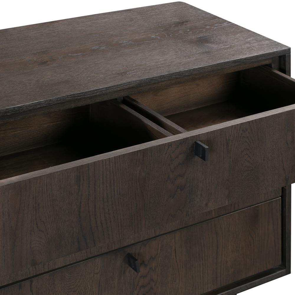 Cross Solid Oak and Metal 3 Drawer Dresser. Picture 4