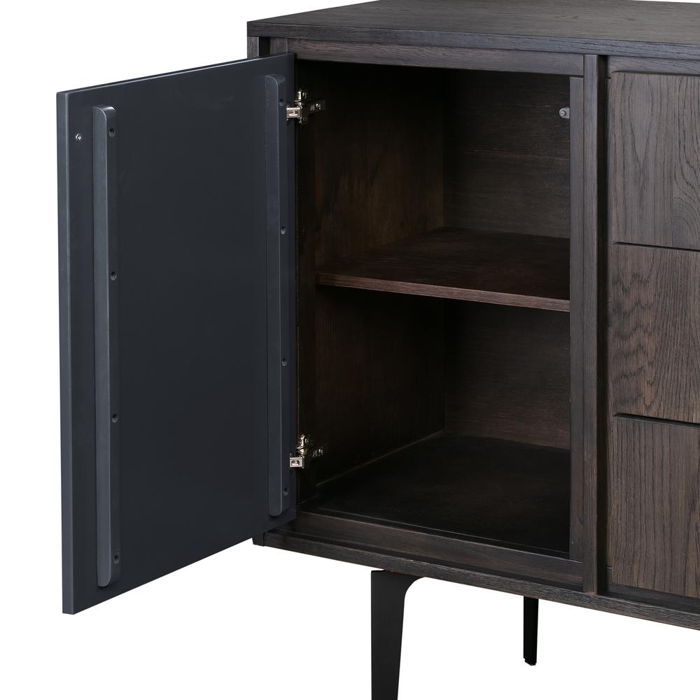 Cross Solid Oak and Metal 3 Drawer Dresser. Picture 5