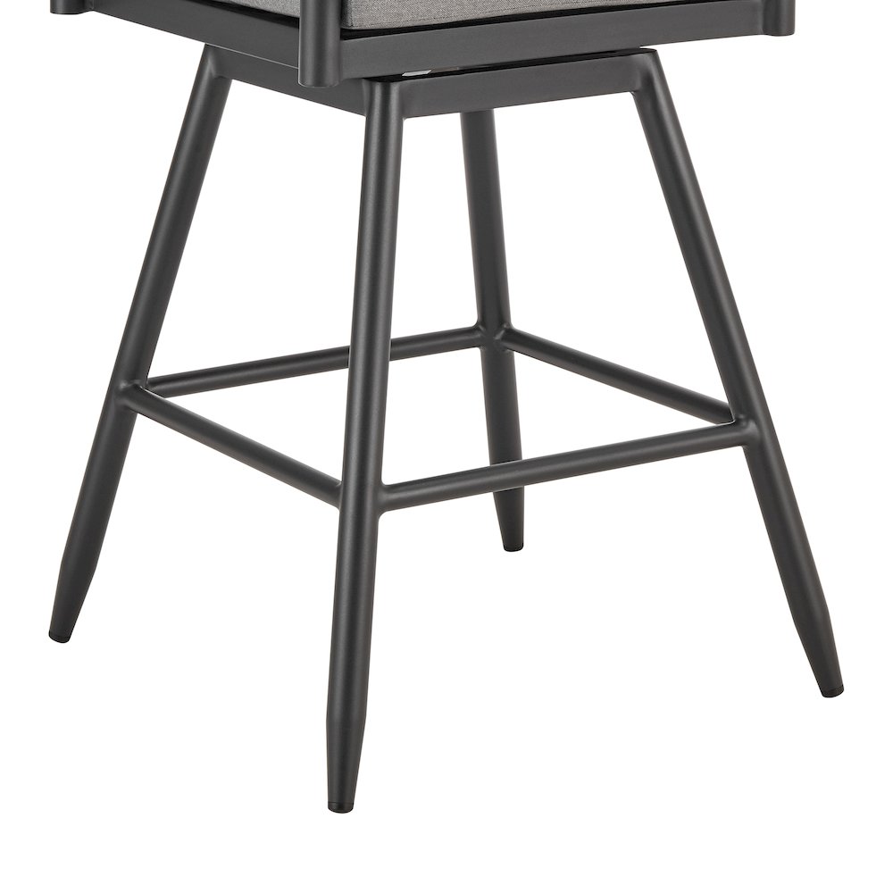 Crown Outdoor Patio Swivel Counter Stool in Aluminum with Tan Rope. Picture 8