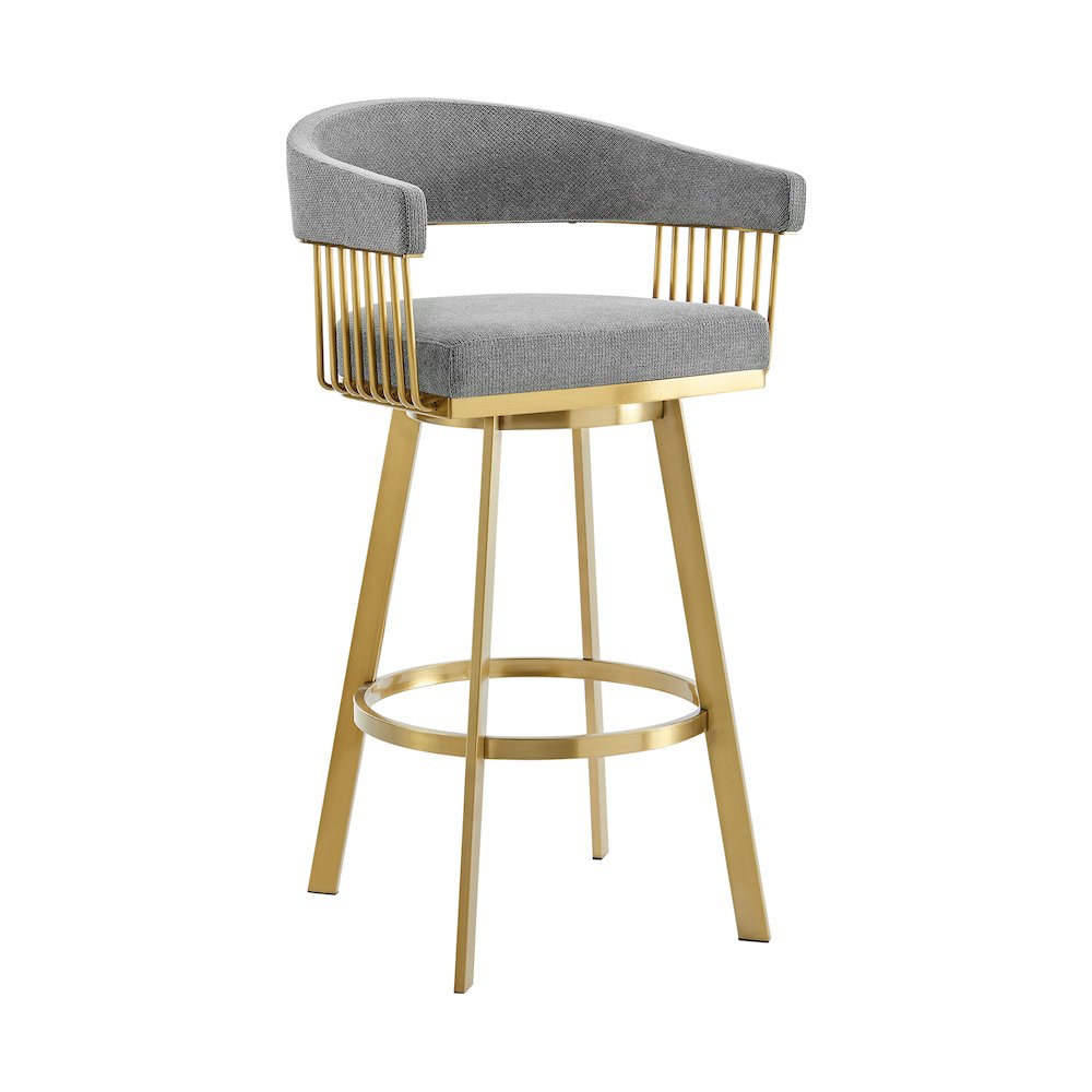 Chelsea 30" Swivel Bar Stool with Gold Brushed Stainless Steel. Picture 1