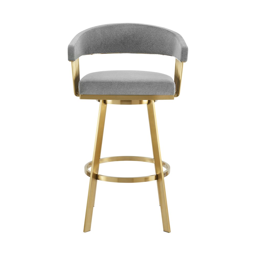 Chelsea 30" Swivel Bar Stool with Gold Brushed Stainless Steel. Picture 2