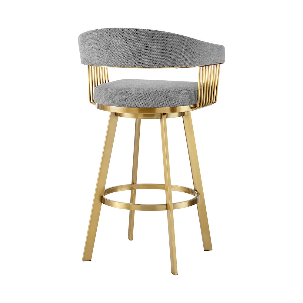 Chelsea 30" Swivel Bar Stool with Gold Brushed Stainless Steel. Picture 3