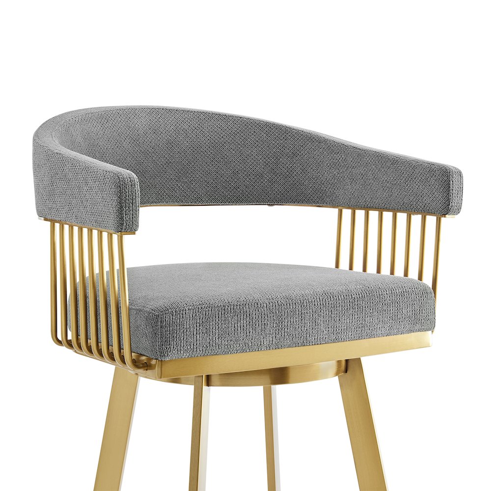 Chelsea 30" Swivel Bar Stool with Gold Brushed Stainless Steel. Picture 4
