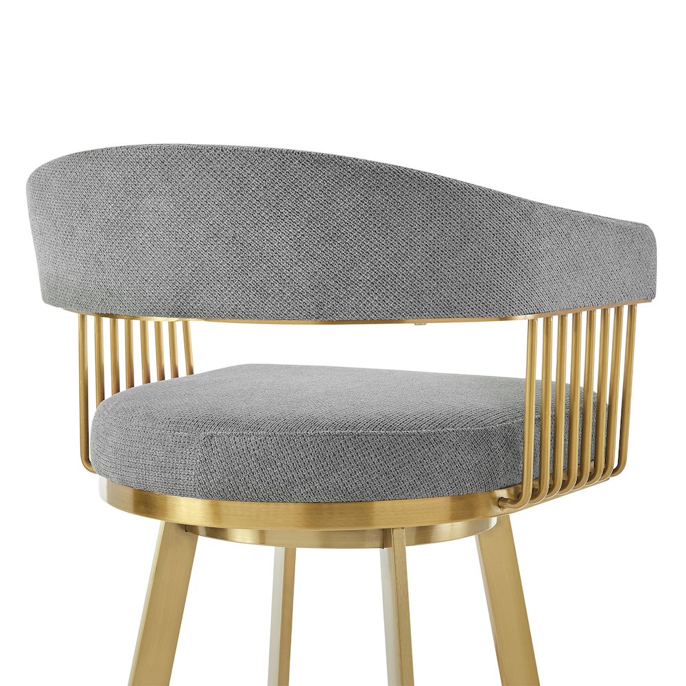 Chelsea 30" Swivel Bar Stool with Gold Brushed Stainless Steel. Picture 5
