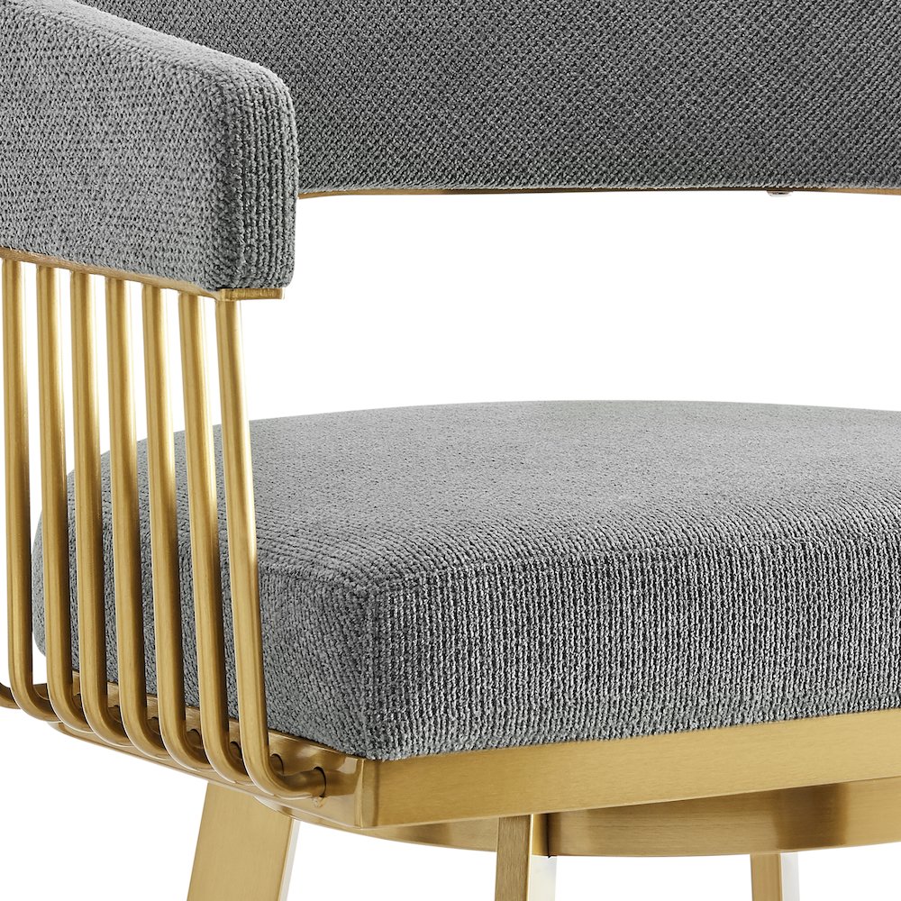 Chelsea 30" Swivel Bar Stool with Gold Brushed Stainless Steel. Picture 6
