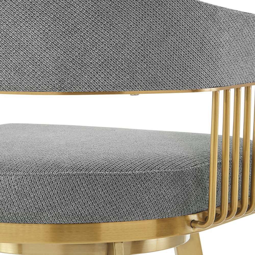 Chelsea 30" Swivel Bar Stool with Gold Brushed Stainless Steel. Picture 7