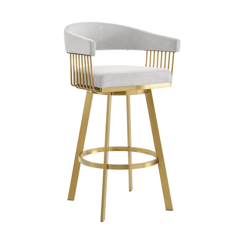 Chelsea 26" Swivel Counter Stool with Gold Brushed Stainless Steel. Picture 1