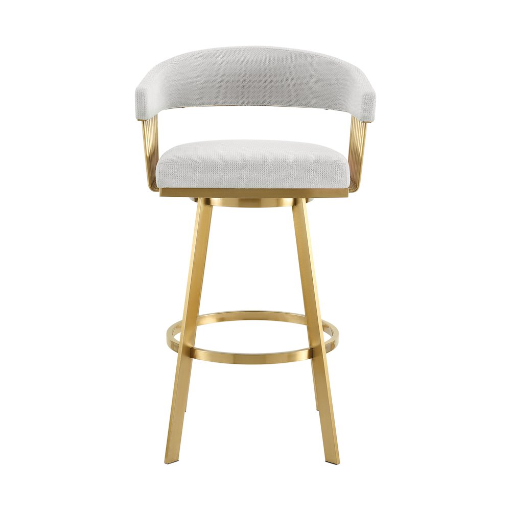 Chelsea 26" Swivel Counter Stool with Gold Brushed Stainless Steel. Picture 2