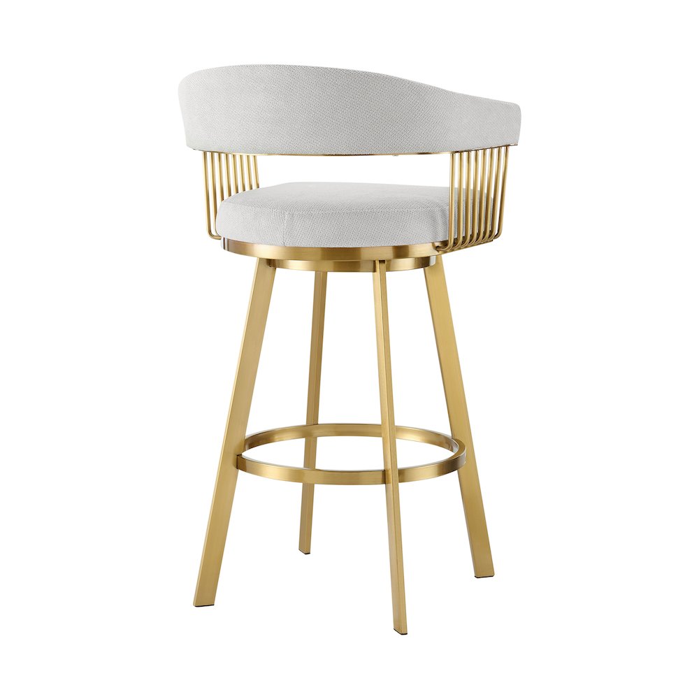 Chelsea 26" Swivel Counter Stool with Gold Brushed Stainless Steel. Picture 3