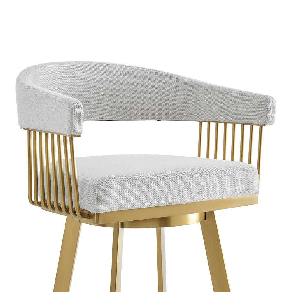 Chelsea 26" Swivel Counter Stool with Gold Brushed Stainless Steel. Picture 4