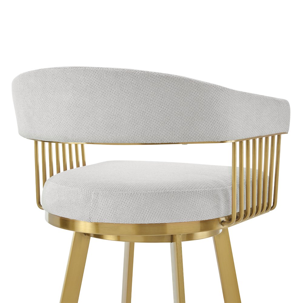 Chelsea 26" Swivel Counter Stool with Gold Brushed Stainless Steel. Picture 5