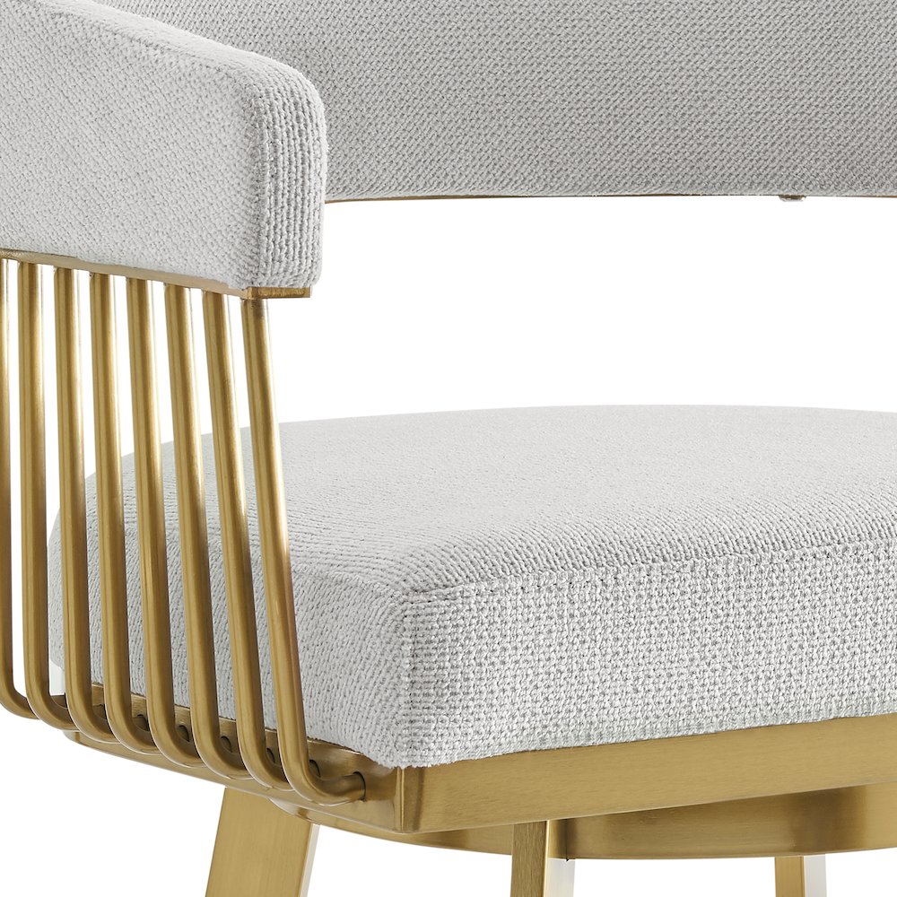 Chelsea 26" Swivel Counter Stool with Gold Brushed Stainless Steel. Picture 6