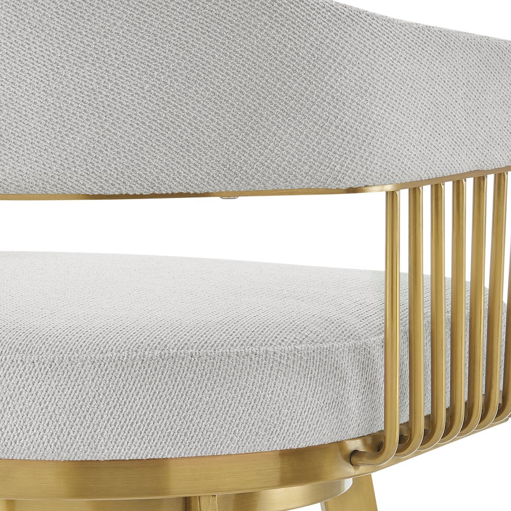 Chelsea 26" Swivel Counter Stool with Gold Brushed Stainless Steel. Picture 7