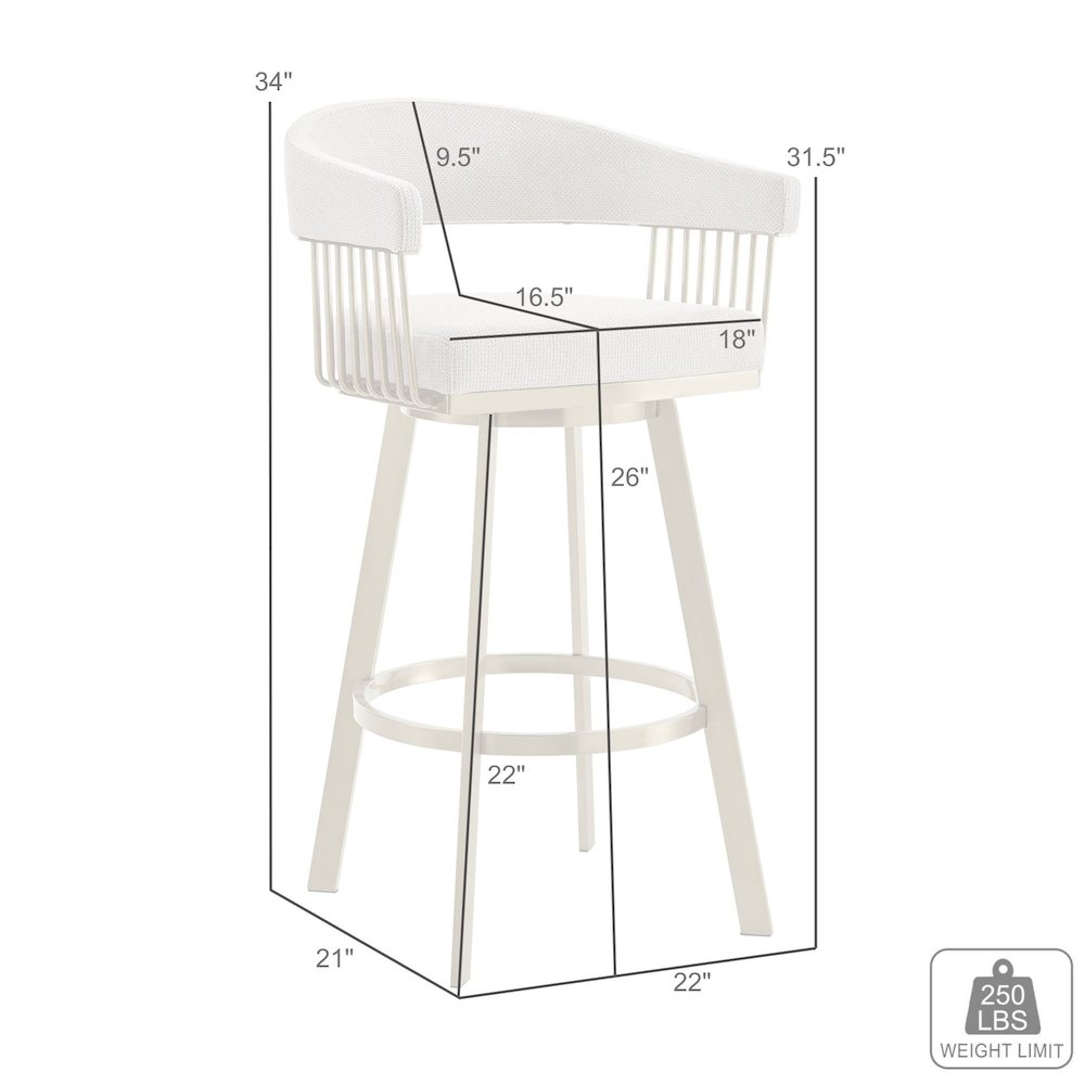 Chelsea 26" Swivel Counter Stool with Gold Brushed Stainless Steel. Picture 9