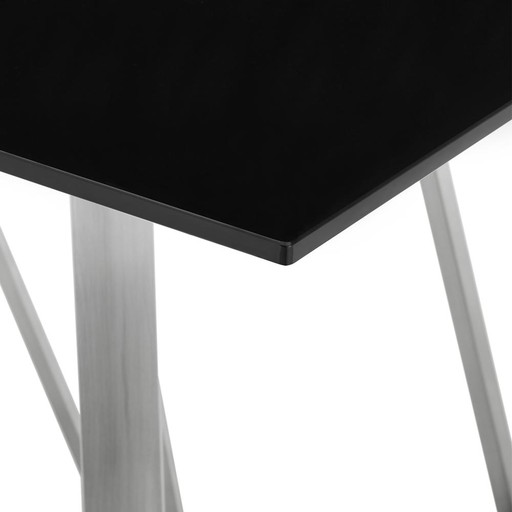 Cressida Glass and Stainless Steel Rectangular Dining Room Table. Picture 4