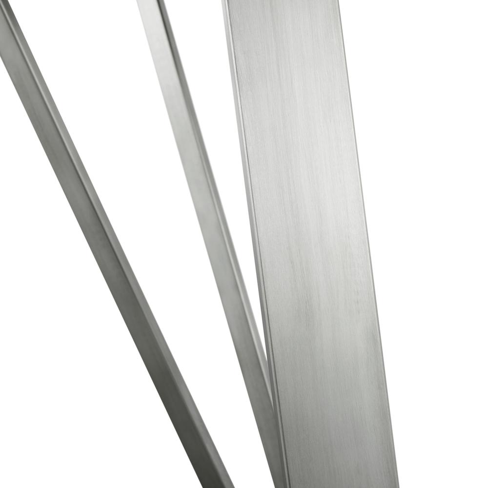 Cressida Glass and Stainless Steel Rectangular Dining Room Table. Picture 5