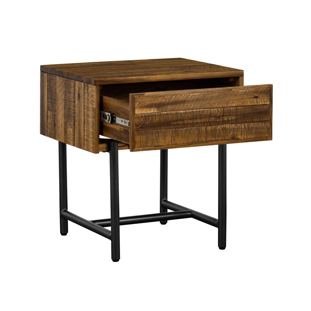 Cusco Rustic Acacia Single Drawer Night stand. Picture 3