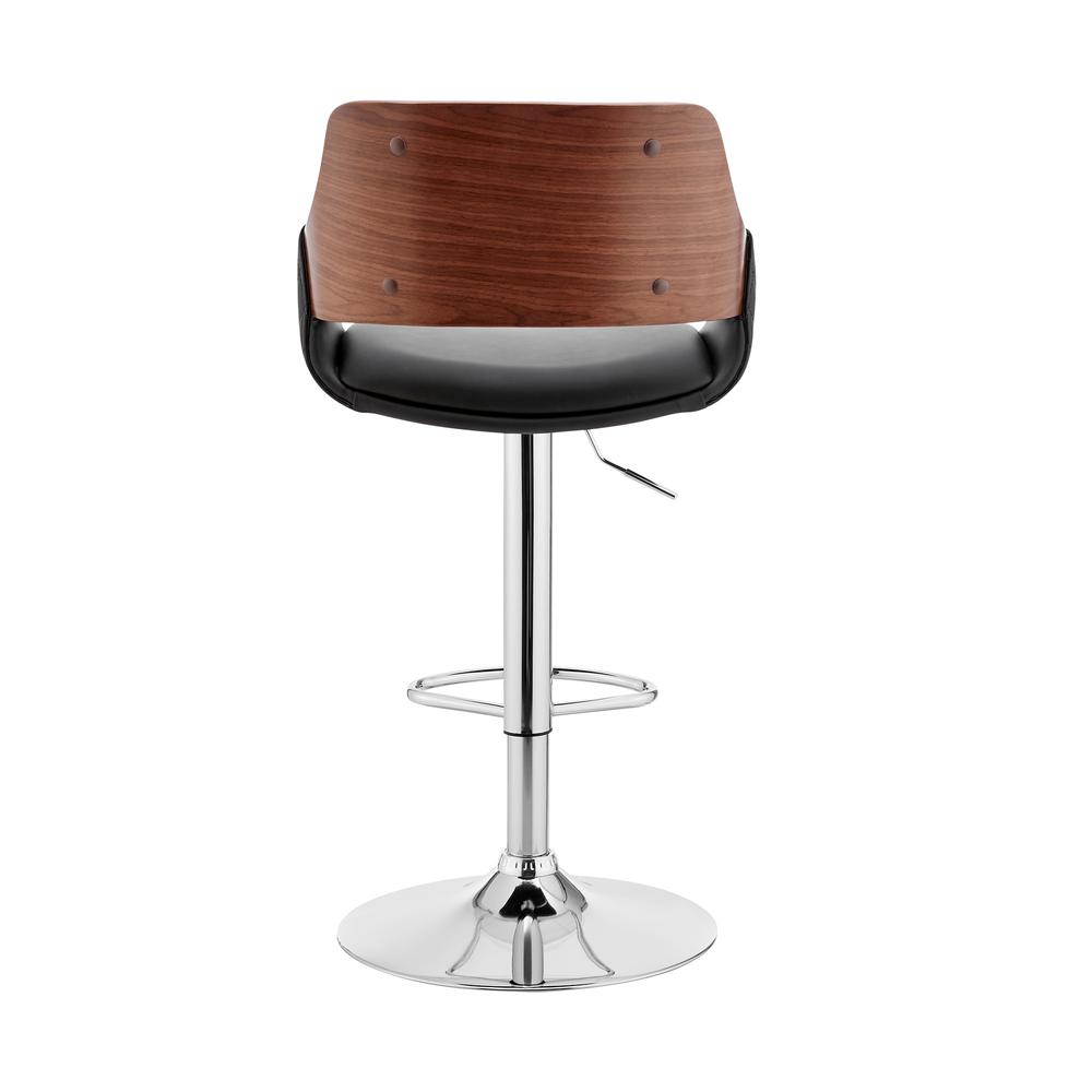 Colby Adjustable Black Faux Leather and Chrome Finish Bar Stool. Picture 5