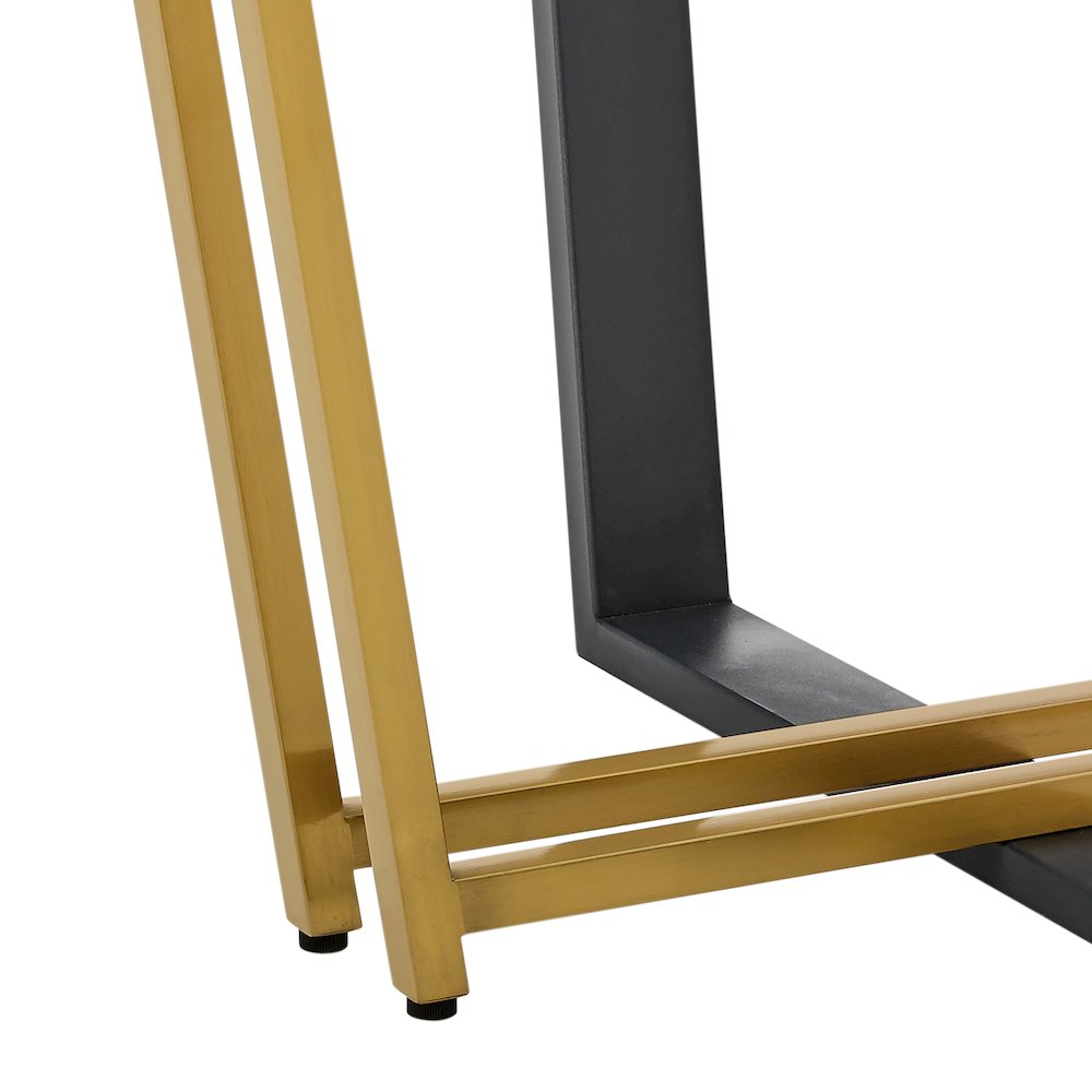 Devi 48" Round Dining Table in Gold Stainless Steel. Picture 6
