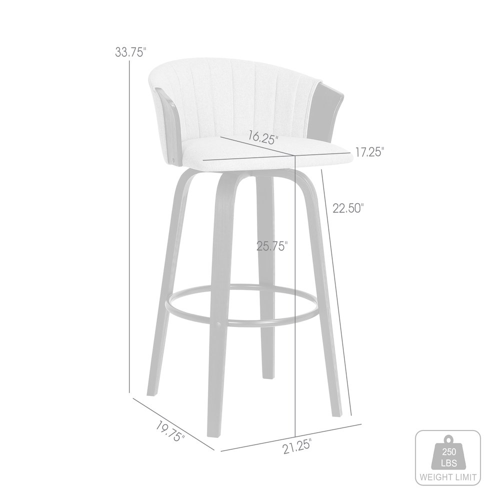 Diana Upholstered Wood Swivel Bar or Counter Stool. Picture 10