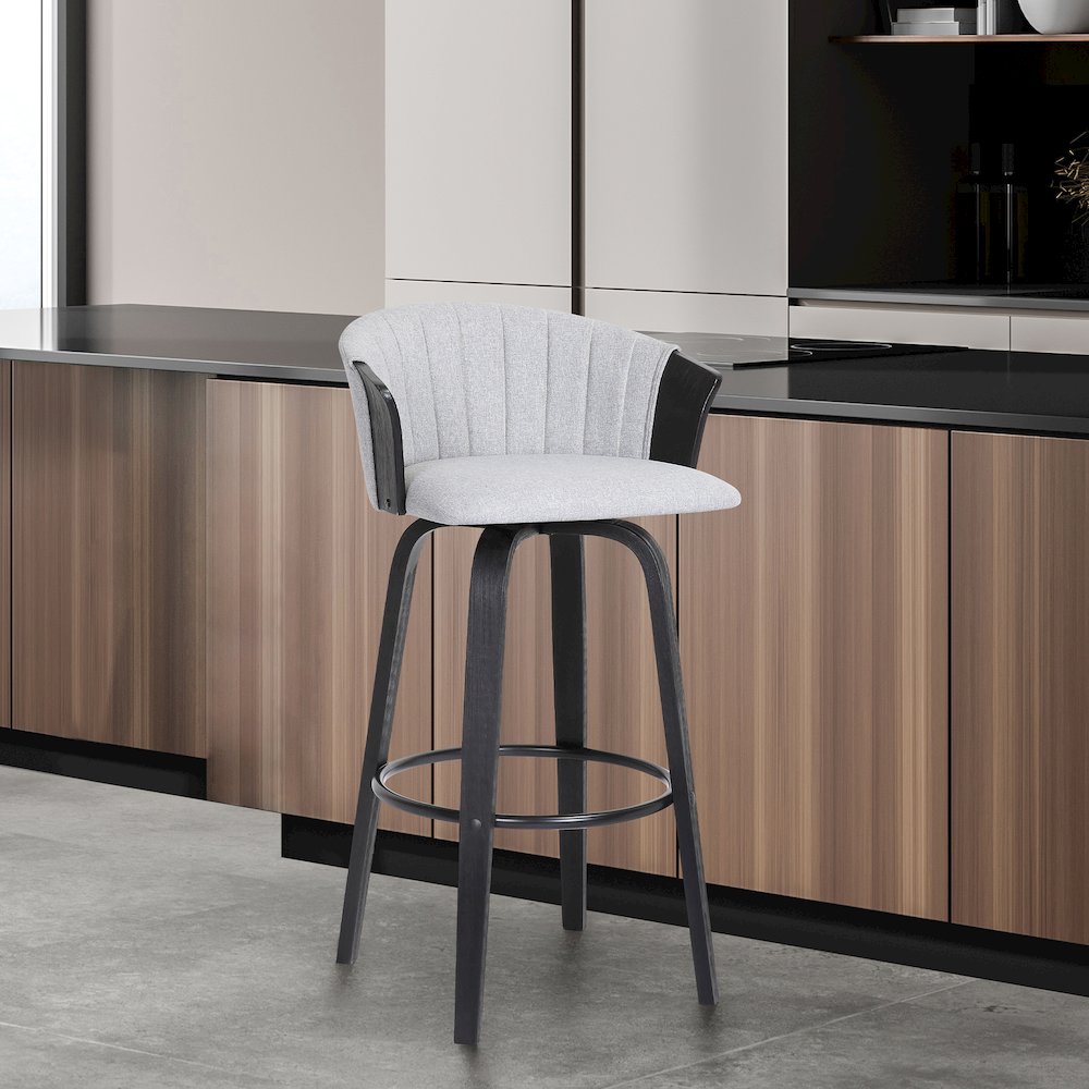 Diana Upholstered Wood Swivel Bar or Counter Stool. Picture 9