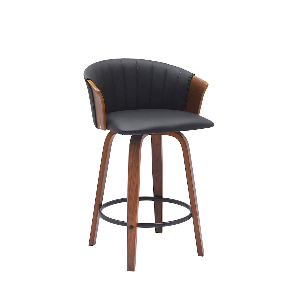 Diana Upholstered Wood Swivel Bar or Counter Stool. Picture 1