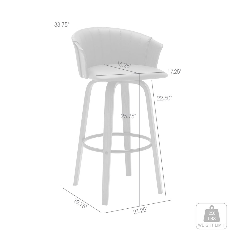 Diana Upholstered Wood Swivel Bar or Counter Stool. Picture 9