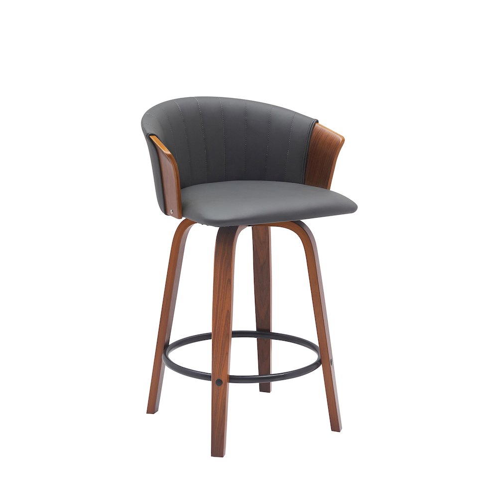 Diana Upholstered Wood Swivel Bar or Counter Stool. Picture 1