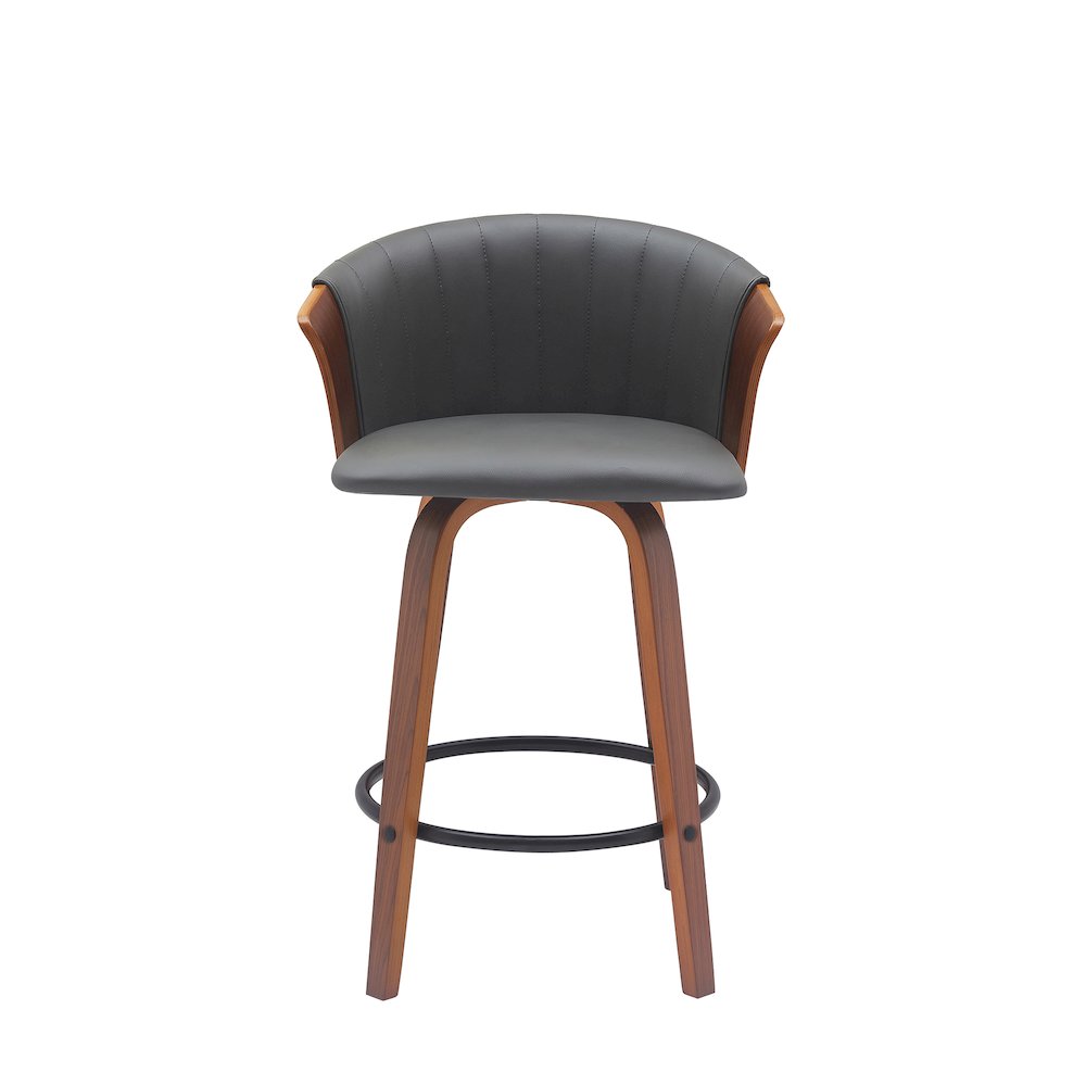 Diana Upholstered Wood Swivel Bar or Counter Stool. Picture 2