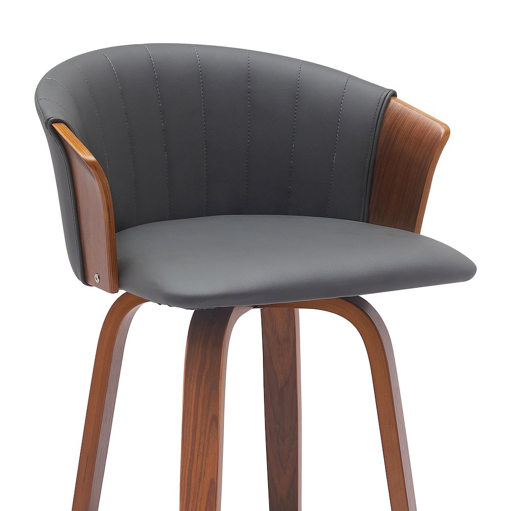 Diana Upholstered Wood Swivel Bar or Counter Stool. Picture 4