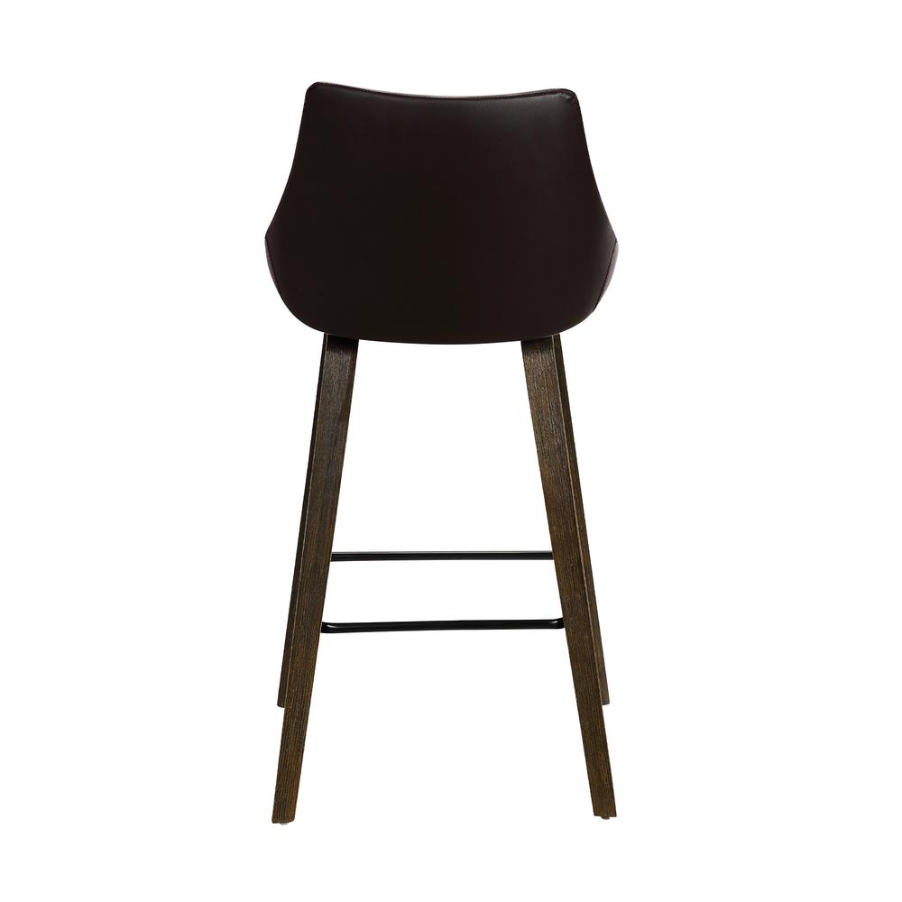 Dani 26" Brown Faux Leather Swivel Barstool in Walnut Glazed Finish. Picture 5