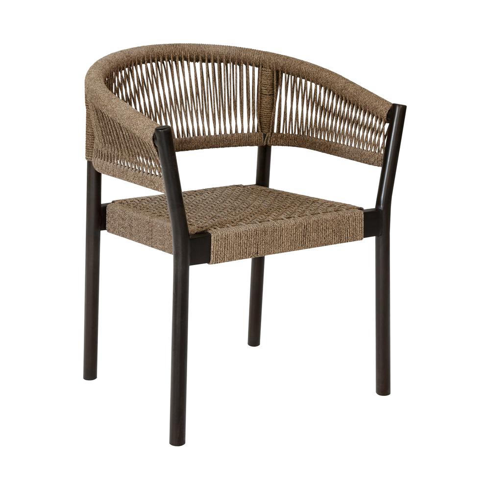 Doris Outdoor Patio Dining Chair in Dark Eucalyptus Wood - Set of 2. Picture 2