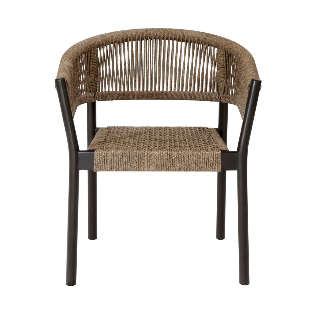 Doris Outdoor Patio Dining Chair in Dark Eucalyptus Wood - Set of 2. Picture 3