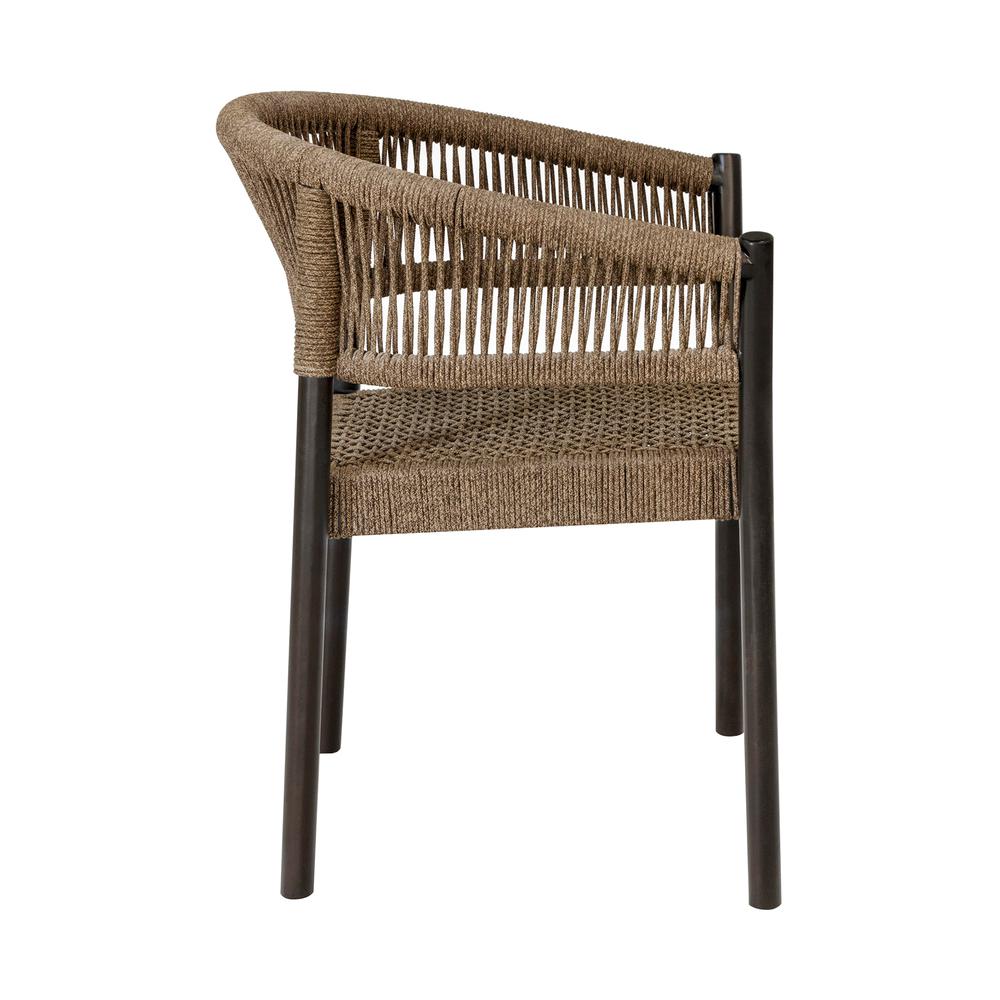 Doris Outdoor Patio Dining Chair in Dark Eucalyptus Wood - Set of 2. Picture 4